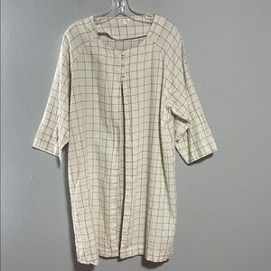 Rylee and Cru Cream and Black Open Front Dress/Tunic Size Medium